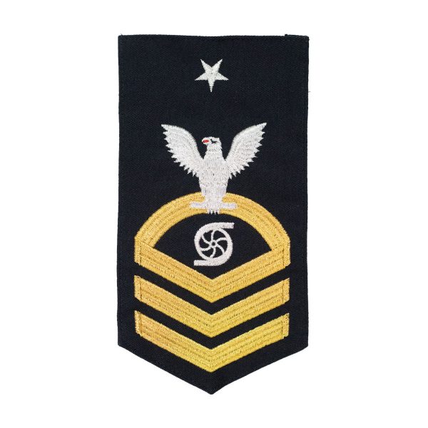 Navy E8 MALE Rating Badge: GS Gas Turbine System Technician - seaworthy gold on blue on Sale